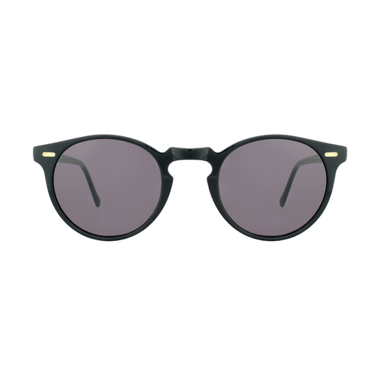 Classic Black Round Sunglasses – Unisex Acetate Frame