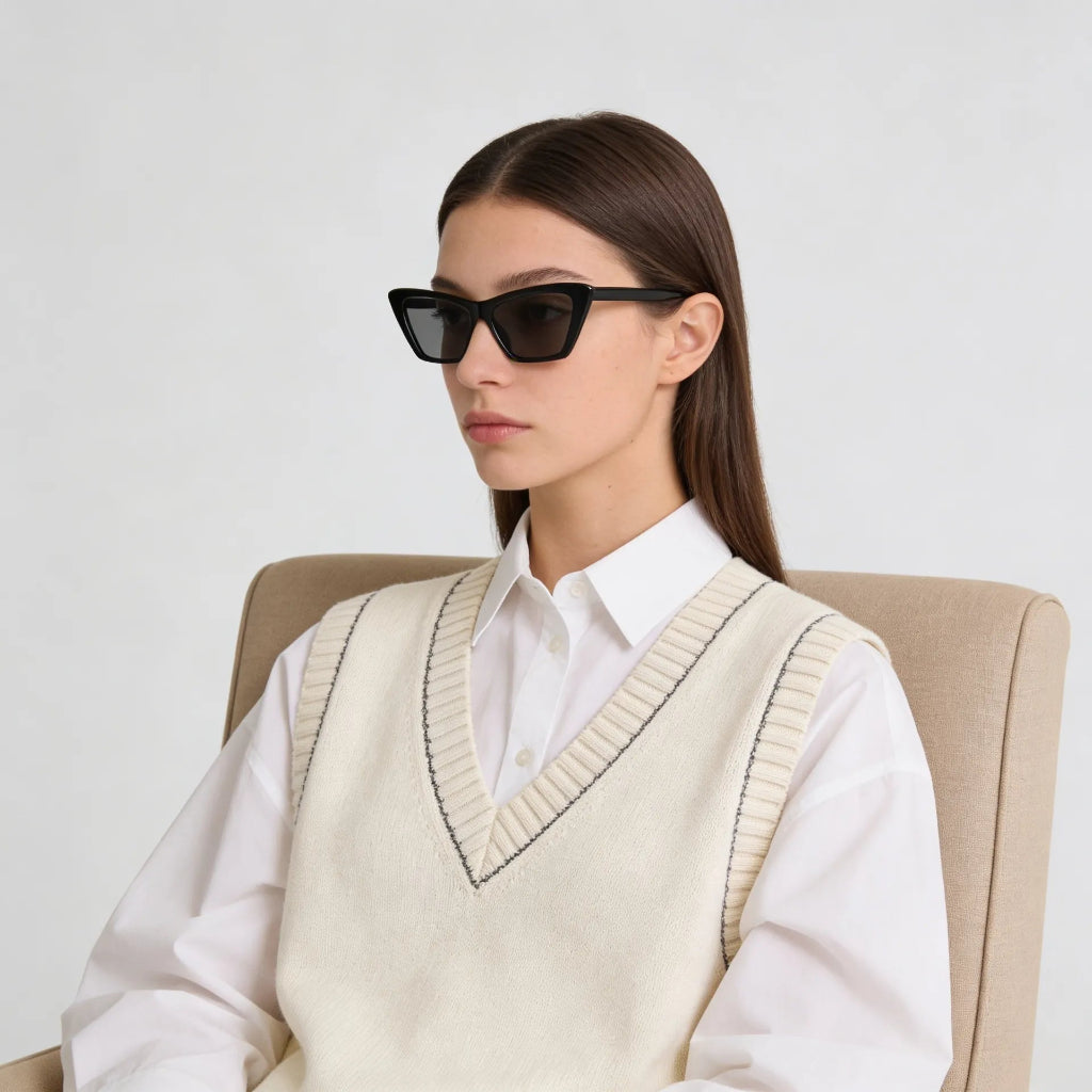 Angular Rectangle Sunglasses With Dark Tint Lenses