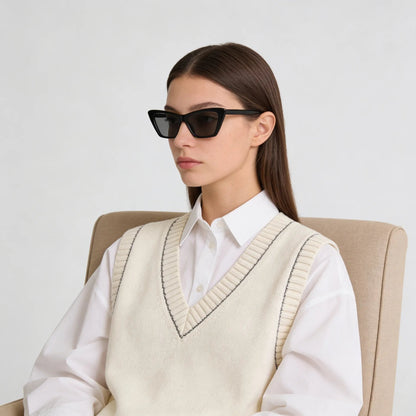 Angular Rectangle Sunglasses With Dark Tint Lenses