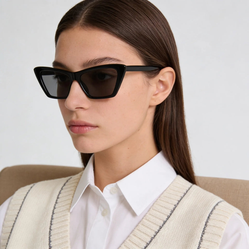Angular Rectangle Sunglasses With Dark Tint Lenses