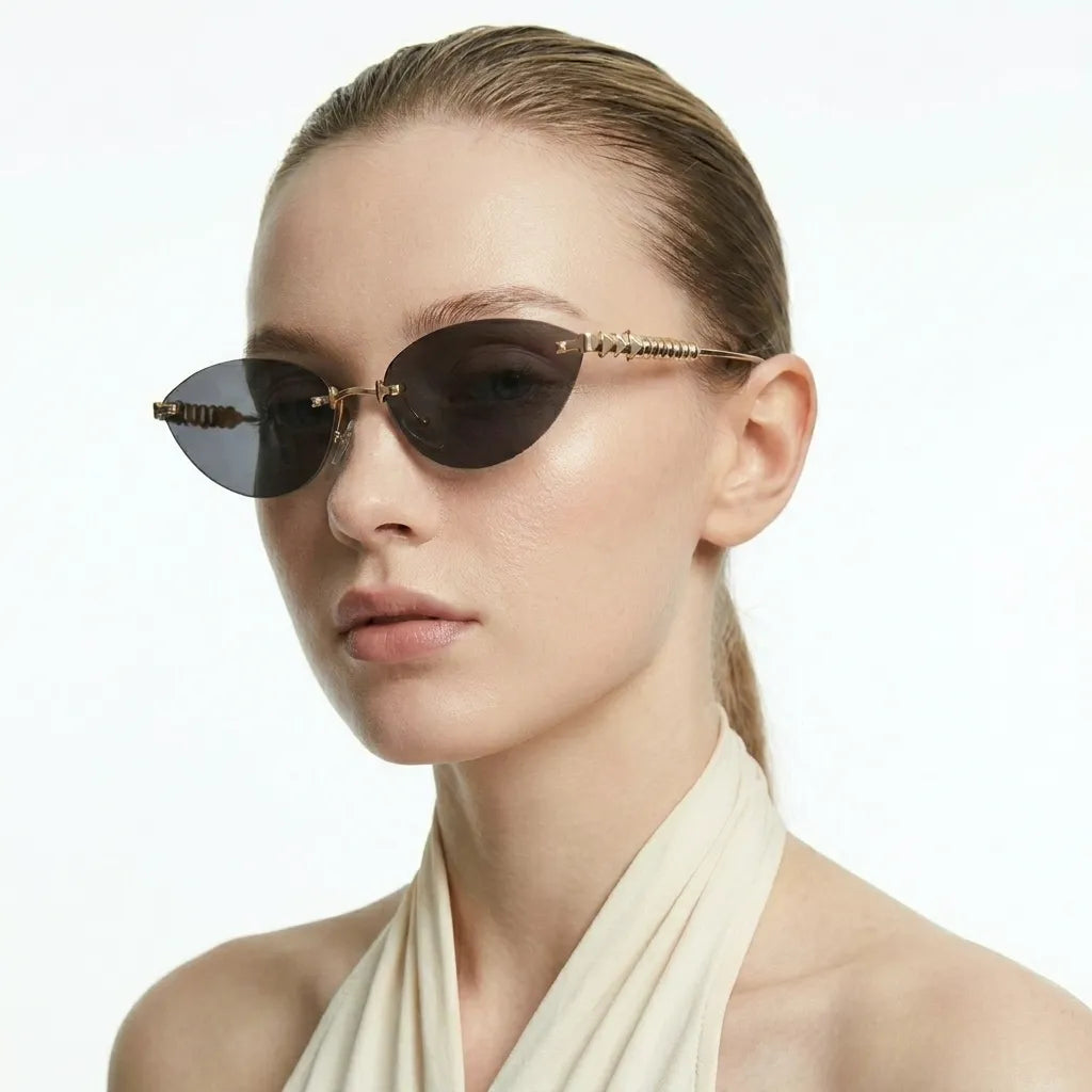 Narrow Cat Eye Sunglasses With Dark Lens Style