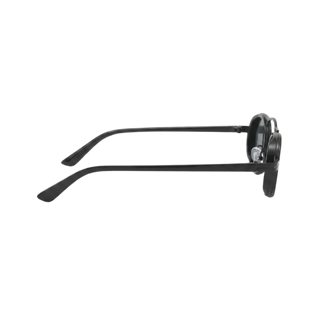 Retro Oval Sunglasses With Slim Dark Lenses